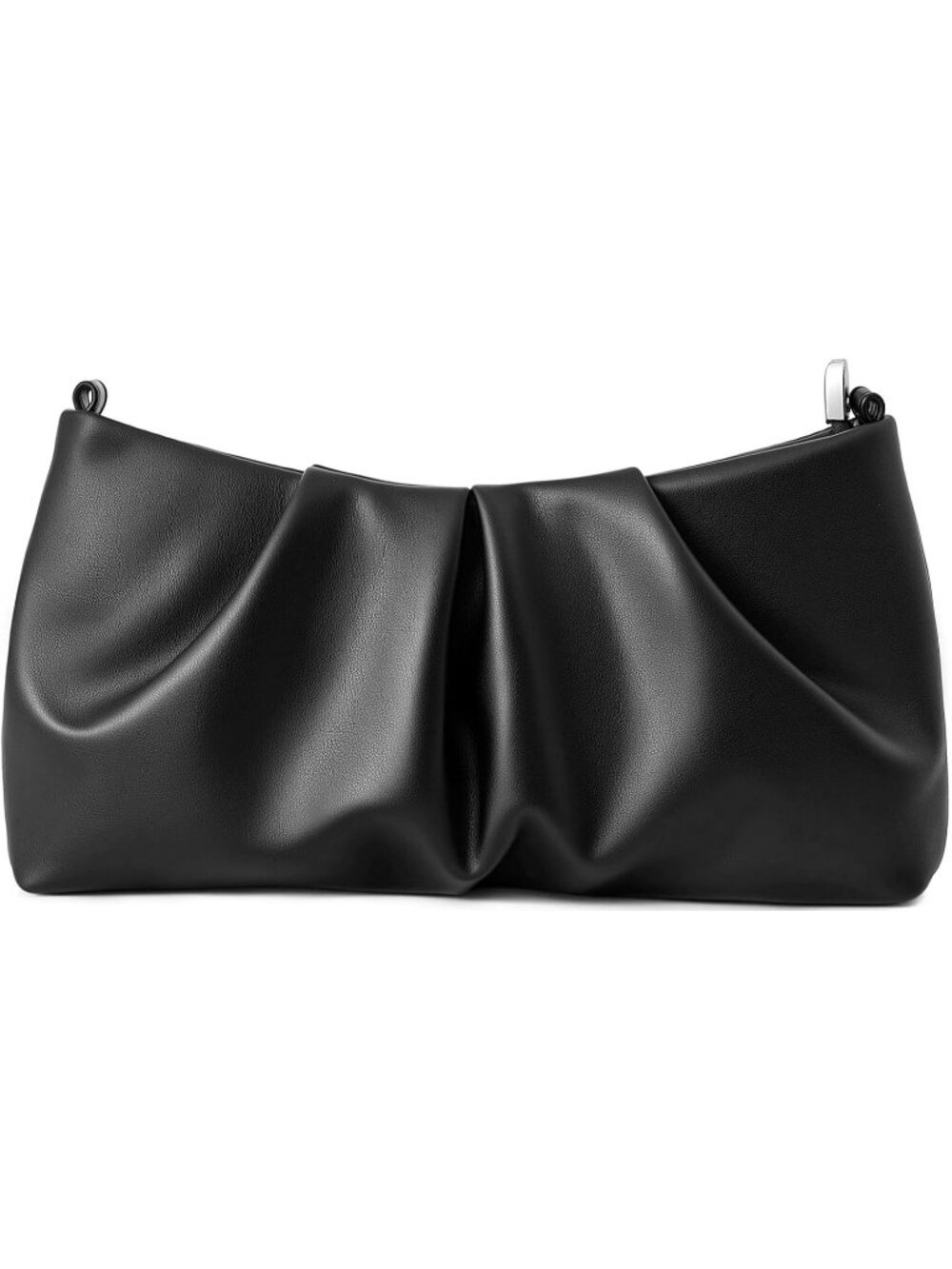 ๐ Women's Black PU Leather Sparkling Evening Shoulder Strap Clutch Purse - Picture 4 of 5